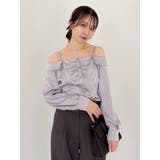 【久間田琳加コラボ】サテンオフショルシャツ | dazzlin | 詳細画像23 