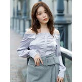 パープル | 【久間田琳加コラボ】サテンオフショルシャツ | dazzlin