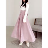 ピンク | フサフサジャカードフレアスカート | dazzlin