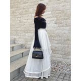 サテンパイピングシアーアシメティアードチュールスカート | dazzlin | 詳細画像10