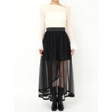 サテンパイピングシアーアシメティアードチュールスカート | dazzlin | 詳細画像24