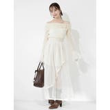 サテンパイピングシアーアシメティアードチュールスカート | dazzlin | 詳細画像3