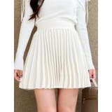 アイボリー | ニットプリーツミニスカート | dazzlin