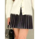 チャコールグレー | ニットプリーツミニスカート | dazzlin