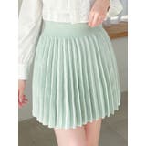 ミントグリーン | ニットプリーツミニスカート | dazzlin