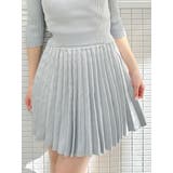 ブルー | ニットプリーツミニスカート | dazzlin