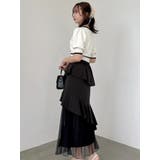 【追加生産分/新色追加】アシメプリーツマーメイドスカート | dazzlin | 詳細画像10 