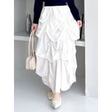 アイボリー | ランダムドレープタックスカート | dazzlin