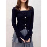 ブラック | カーデカスケードトップス | dazzlin