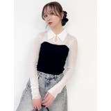 シアーレイヤードライクニットトップス | dazzlin | 詳細画像2 