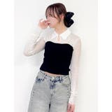 シアーレイヤードライクニットトップス | dazzlin | 詳細画像3 