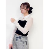 シアーレイヤードライクニットトップス | dazzlin | 詳細画像4 