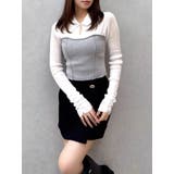 グレー | シアーレイヤードライクニットトップス | dazzlin