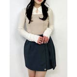 ベージュ | シアーレイヤードライクニットトップス | dazzlin