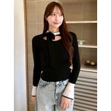 ビッグリボンシアーカフスニットトップス | dazzlin | 詳細画像3 