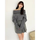 【久間田琳加コラボ】オフショルオーバーニットトップス | dazzlin | 詳細画像12 