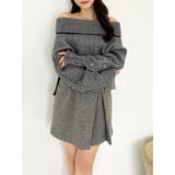 【久間田琳加コラボ】オフショルオーバーニットトップス | dazzlin | 詳細画像14 