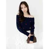 オフショルスカラップハートニット | dazzlin | 詳細画像4 