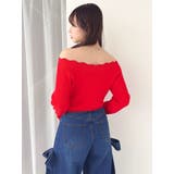 オフショルスカラップハートニット | dazzlin | 詳細画像41 