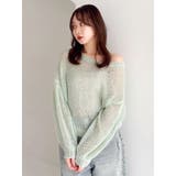 ミントグリーン | バックリボンスパンコールモヘアタッチニット | dazzlin