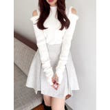 オフホワイト | 【20周年記念復刻!】オープンエコファースリーブニットトップス | dazzlin