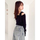 【WEB限定】ショルダーリボンニットトップス | dazzlin | 詳細画像15 