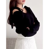 【WEB限定】ショルダーリボンニットトップス | dazzlin | 詳細画像32 