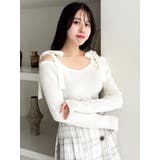 【WEB限定】ショルダーリボンニットトップス | dazzlin | 詳細画像8 