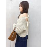 ベージュ | バックリボンリラクシーニット | dazzlin