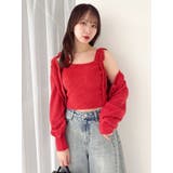 レッド | ミニシャギーラメニットキャミ | dazzlin