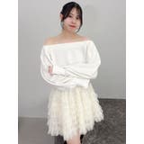 【吉田朱里】タックスリーブオフショルスウェット ※BLACK WEB限定カラー | dazzlin | 詳細画像15