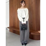 【吉田朱里】タックスリーブオフショルスウェット ※BLACK WEB限定カラー | dazzlin | 詳細画像23