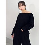【吉田朱里】タックスリーブオフショルスウェット ※BLACK WEB限定カラー | dazzlin | 詳細画像32