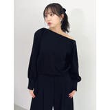 【吉田朱里】タックスリーブオフショルスウェット ※BLACK WEB限定カラー | dazzlin | 詳細画像33