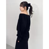 【吉田朱里】タックスリーブオフショルスウェット ※BLACK WEB限定カラー | dazzlin | 詳細画像34