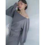 【吉田朱里】タックスリーブオフショルスウェット ※BLACK WEB限定カラー | dazzlin | 詳細画像4