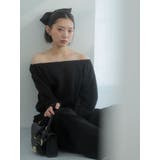 ブラック | 【吉田朱里】タックスリーブオフショルスウェット ※BLACK WEB限定カラー | dazzlin