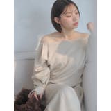 ベージュ | 【吉田朱里】タックスリーブオフショルスウェット ※BLACK WEB限定カラー | dazzlin