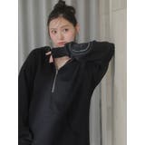 【吉田朱里】ストーンアートハーフジップフーディ | dazzlin | 詳細画像8