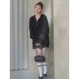 ブラック | 【吉田朱里】ストーンアートハーフジップフーディ | dazzlin