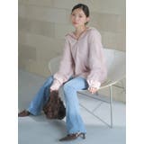 ピンク | 【吉田朱里】ストーンアートハーフジップフーディ | dazzlin