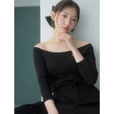 【吉田朱里】温感・セラミド加工カップインオフショルインナー | dazzlin | 詳細画像1