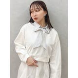 ボウタイシャツレイヤードスウェット | dazzlin | 詳細画像1