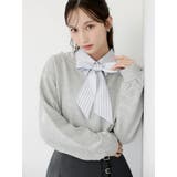 グレー | ボウタイシャツレイヤードスウェット | dazzlin