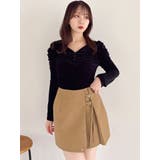 ブラック | シアーベロアギャザーデザイントップス | dazzlin