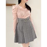 ピンク | シアーベロアギャザーデザイントップス | dazzlin