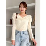 イエロー | シアーベロアギャザーデザイントップス | dazzlin