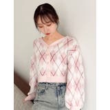 アーガイルオーバーニットトップス | dazzlin | 詳細画像25