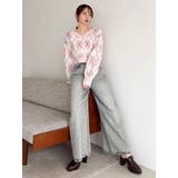 アーガイルオーバーニットトップス | dazzlin | 詳細画像28