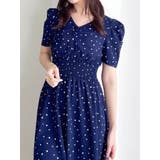 ネイビー | 【WEB限定】ハートパターンシャーリングワンピース | dazzlin